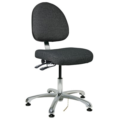 Bevco 9051M-E-F-GY - Integra-E 9000 Series ESD Chair - Static Control Fabric - 15.5"-21" - ESD Mushroom Glides - Gray