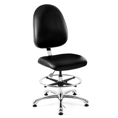 Bevco 9350L-E-V-BK - Integra-E 9000 Series ESD Chair - Static Control Vinyl - 19"-26.5" - ESD Mushroom Glides - Black