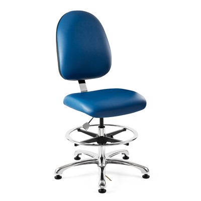 Bevco 9350L-E-V-BL - Integra-E 9000 Series ESD Chair - Static Control Vinyl - 19"-26.5" - ESD Mushroom Glides - Blue