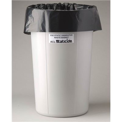 ACL Staticide 5076B - Anti-Static Trash Can Liner - 11 Gallon - Black - 50 Bags/Package