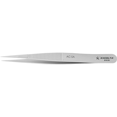 Excelta AC-SA - 3-Star Straight Strong Point Tweezers - NEVERUST® - 4.25"