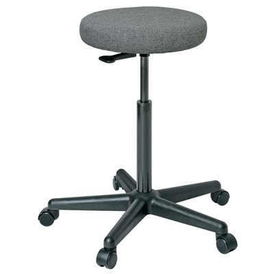 Bevco 3500-F-GY - Versa 3000 Series Backless Stool - Fabric - 23"-33" - Dual Wheel Casters - Gray