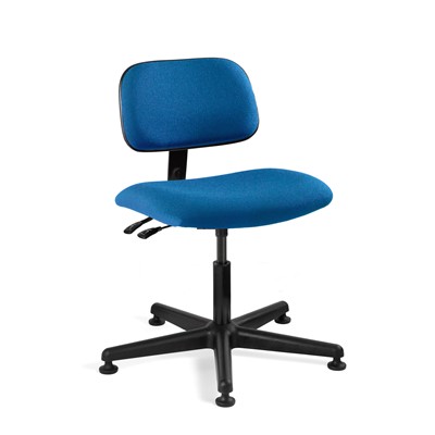 Bevco 4001-RB - Westmound 4000 Series Ergonomic Pneumatic Chair w/Articulating Tilt Seat & Back - Fabric - 16.5"-21.5" - Mushroom Glides - Royal Blue