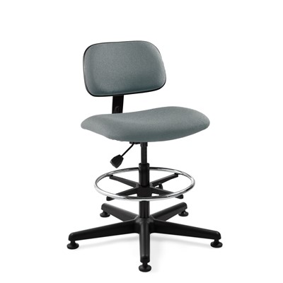 Bevco 4500-GY - Westmound 4000 Series Ergonomic Pneumatic Chair - Fabric - 22.5"-32.5" - Mushroom Glides - Gray