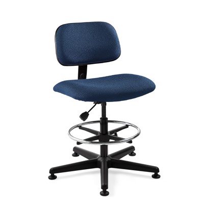 Bevco 4500-NY - Westmound 4000 Series Ergonomic Pneumatic Chair - Fabric - 22.5"-32.5" - Mushroom Glides - Navy