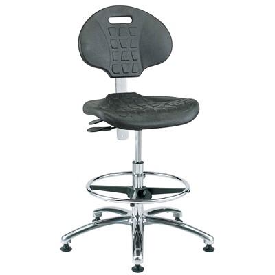 Bevco 7551 - Everlast 7000 Silver Series Ergonomic Chair w/Articulating Tilt Seat & Back - Polyurethane - 20.5"-30.5" - Mushroom Glides