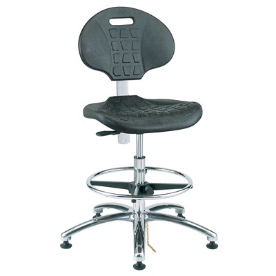 Bevco 7350E-BK - Everlast-E 7000 Silver Series Ergonomic ESD-Safe Chair - Polyurethane - 17.5"-25" - ESD Mushroom Glides - Black