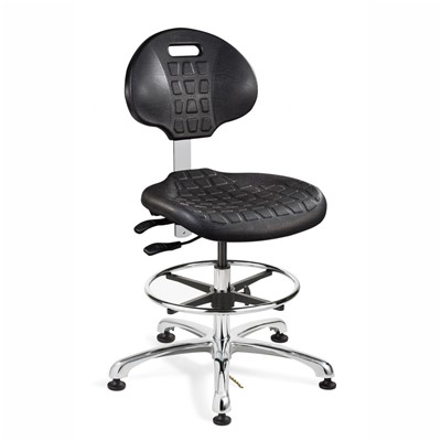 Bevco 7551E-BK - Everlast-E 7000 Silver Series Ergonomic ESD-Safe Chair w/Tilt Seat & Back - Polyurethane - 20.5"-30.5" - ESD Glides - Black