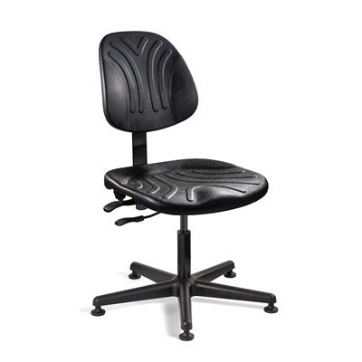 Bevco Dura 7000D Series Ergonomic Chair - Polyurethane - 15"-20" - Mushroom Glides - Black