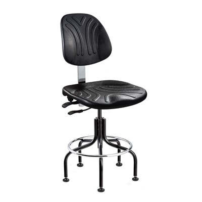 Bevco 7201D-BK - Dura 7000D Series Ergonomic Chair w/Articulating Tilt Seat & Back - Polyurethane - 18"-23" - Black