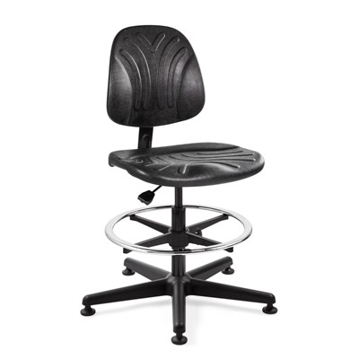 Bevco Dura 7000D Series Ergonomic Chair - Polyurethane - 19"-26.5" - Mushroom Glides - Black
