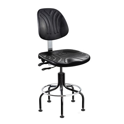 Bevco 7601D-BK - Dura 7000D Series Ergonomic Chair w/Articulating Tilt Seat & Back - Polyurethane - 23"-28" - Black