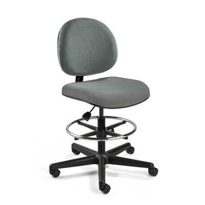 Bevco V4307CC-GY - LEXINGTON Value-Line V4 Series Ergonomic Pneumatic Chair - Upholstered - 21"-28.5" - Carpet Casters - Gray