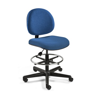 Bevco V4307HC-BL - LEXINGTON Value-Line V4 Series Ergonomic Pneumatic Chair - Upholstery - 21"-28.5" - Hard Wood Floor Casters - Blue