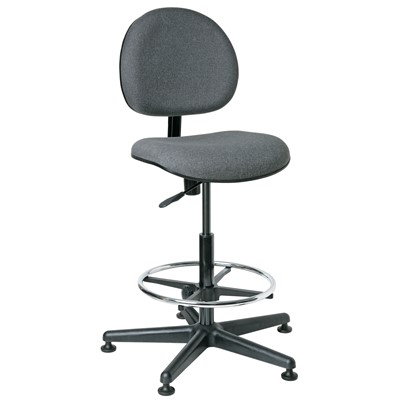 Bevco V4507MG-GY - LEXINGTON Value-Line V4 Series Ergonomic Pneumatic Chair - Upholstered - 23"-33" - Mushroom Glides - Gray