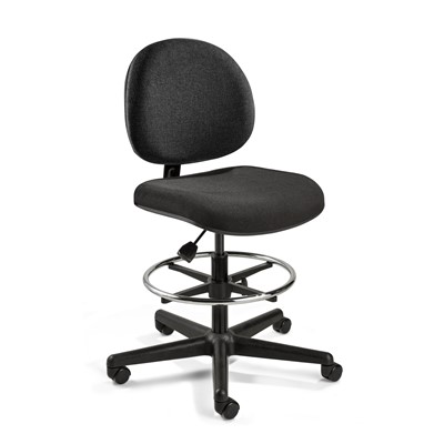 Bevco V4507HC-BK - LEXINGTON Value-Line V4 Series Ergonomic Pneumatic Chair - Upholstered - 24"-34" - Hardwood Floor Casters - Black