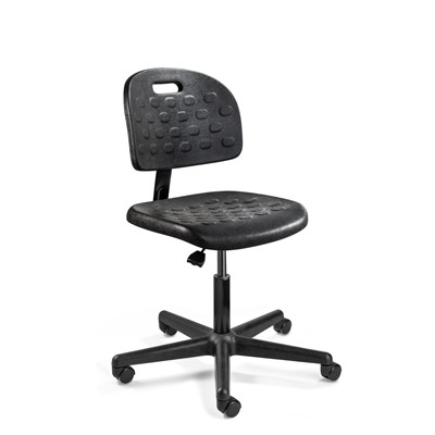 Bevco BREVA Value-Line Poly V7 Series Ergonomic Pneumatic Chair - Polyurethane - Black