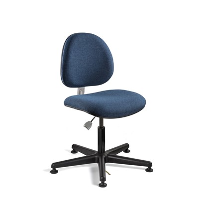Bevco V800SMG-NY - LEXINGTON-E Value-Line ESD V8 Series Ergonomic ESD-Safe Pneumatic Chair - Fabric - 16"-21" - Mushroom Glides - Navy