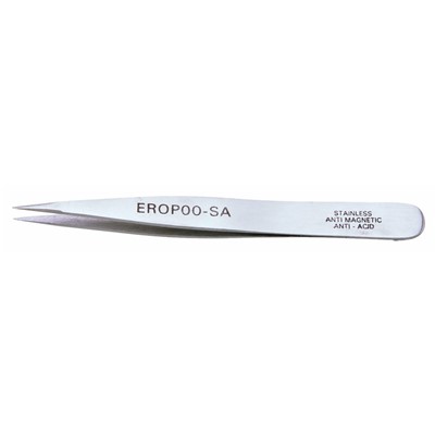 Erem EROPOOSA - Stainless Steel Anti-Magnetic Tweezers - Straight Fine Tips - Smooth - 4.75"