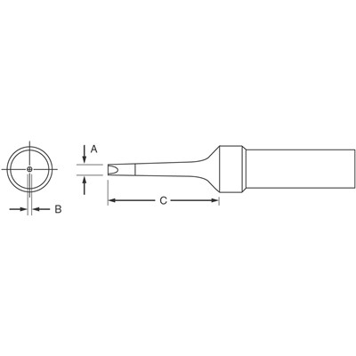 Weller ETR - ET Series Narrow Screwdriver Soldering Tip for PES51 Iron - 0.062" x 0.625"