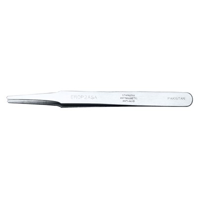 Erem EROP2ASA - Stainless Steel Anti-Magnetic Tweezers - Straight Large Round Tips - Smooth - 4.75"