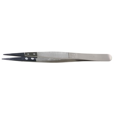 Erem 249SA - Stainless Steel ESD Soft Tip Precision Tweezers - Straight Fine Tips - Smooth - 5"