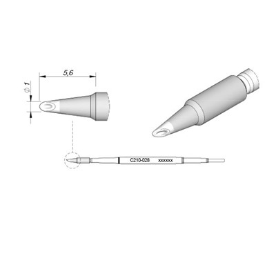 JBC Tools C210028 - C210 Series Soldering Cartridge - Spoon - 1 mm
