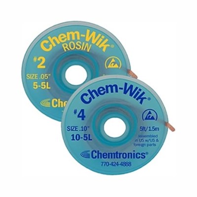 Chemtronics 2-50L - Chem-Wik Desoldering Braid - 50' - #1 Gray 0.030"/0.8mm - 1 Spool/Case