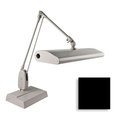Dazor 318C3-BK-DL - Contemporary 3-Tube Fluorescent Lamp w/Desk Base & Classic Arm - 33" Reach - Daylight Bulb - Black