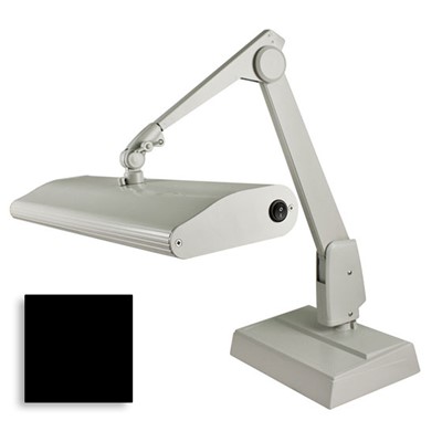 Dazor 2324M-BK-DL - Contemporary 2-Tube Fluorescent Lamp w/Desk Base - 33" Reach - Daylight Bulb - Black