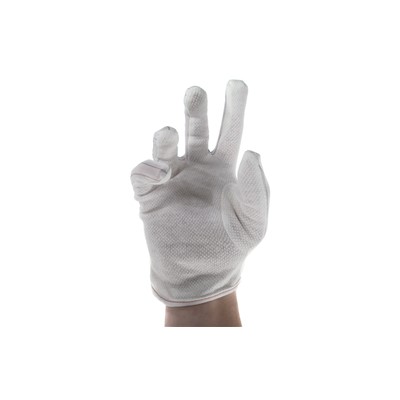 Botron B6822M - Dissipative PVC Dot Gloves - 7" Medium - White