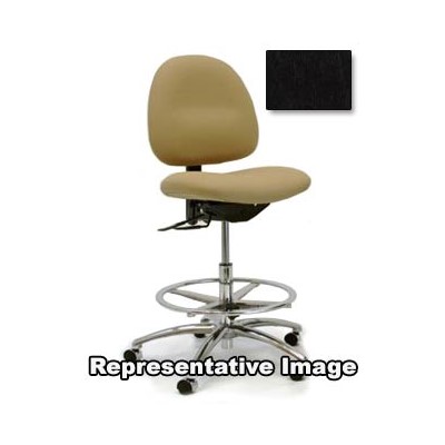 Gibo/Kodama CE3500AT-V902-07B - Stamina 3000 Series Class 100 Cleanroom/ESD-Safe Bench Height Chair - Autonomous Control - 25"-35" - Conductive Vinyl - Black