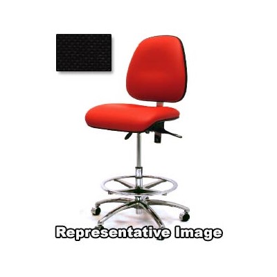 Gibo/Kodama 4300IT-F132-01 - Synchron 4000 Series Mid-Bench Height Chair - Independent Tilt Control - 19"-24" - Fabric - Black