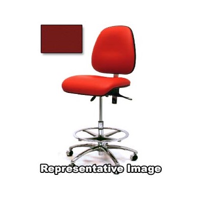 Gibo/Kodama C4300IT-V552-01 - Synchron 4000 Series Class 100 Cleanroom Mid-Bench Height Chair - Independent Tilt Control - 19"-24" - Vinyl - Red