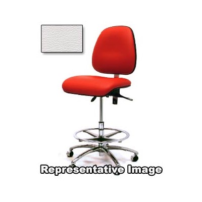 Gibo/Kodama C4300IT-V536-01 - Synchron 4000 Series Class 100 Cleanroom Mid-Bench Height Chair - Independent Tilt Control - 19"-24" - Vinyl - White