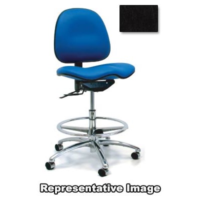 Gibo/Kodama CE7300AT-V902-07B - Stamina 7000 Series Class 100 Cleanroom/ESD-Safe Mid-Bench Height Chair - Autonomous Control - 22"-29" - Conductive Vinyl - Black