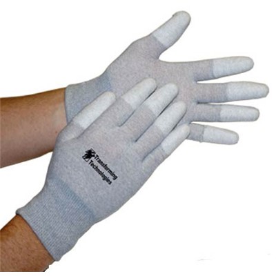 Transforming Technologies GL4504T - GL4500 Series Fingertip Coated ESD Inspection Gloves - Large - 8.5" - 12/Pack