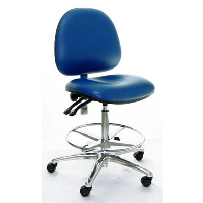 Industrial Seating AE10-ST-VCON-411 - 10 Series Bench-Height Conductive Chair - Vinyl - Blue