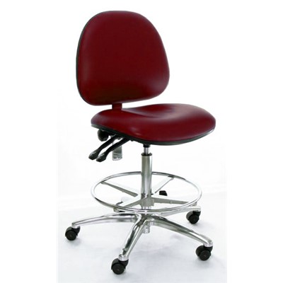 Industrial Seating AE10-ST-VCON-461 - 10 Series Bench-Height Conductive Chair - Vinyl - Burgundy