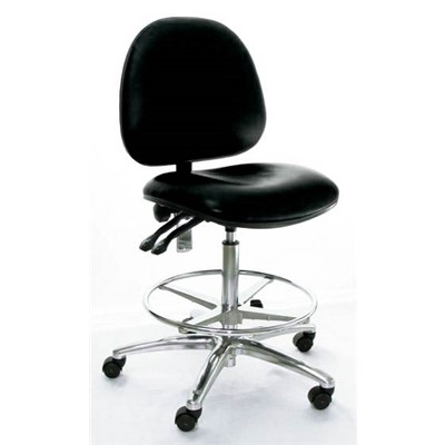 Industrial Seating AE10-ST-VCON-451 - 10 Series Bench-Height Conductive Chair - Vinyl - Black