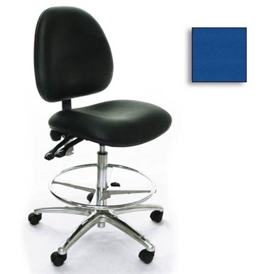 Industrial Seating AE10-ST-VCR-211 - 10 Series Bench-Height Clean Room Chair - Vinyl - Blue