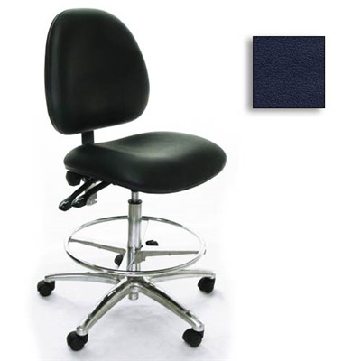 Industrial Seating AE10-ST-VCR-221 - 10 Series Bench-Height Clean Room Chair - Vinyl - Navy