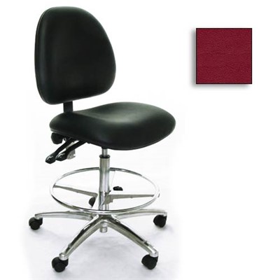 Industrial Seating AE10-ST-VCR-261 - 10 Series Bench-Height Clean Room Chair - Vinyl - Burgundy