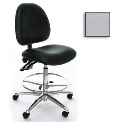 Industrial Seating AE10-ST-VCR-231 - 10 Series Bench-Height Clean Room Chair - Vinyl - Light Gray