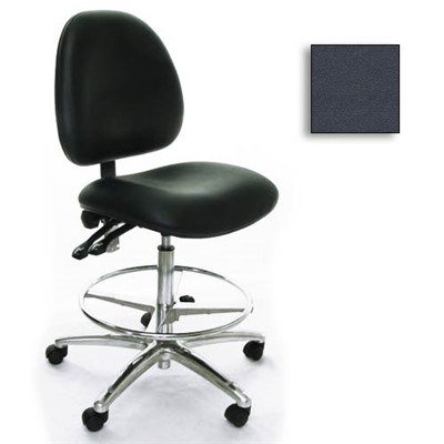 Industrial Seating AE10-ST-VCR-233 - 10 Series Bench-Height Clean Room Chair - Vinyl - Dark Gray