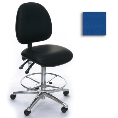 Industrial Seating AE20M-ST-VCR-211 - 20M Series Bench-Height Clean Room Chair - Vinyl - Blue