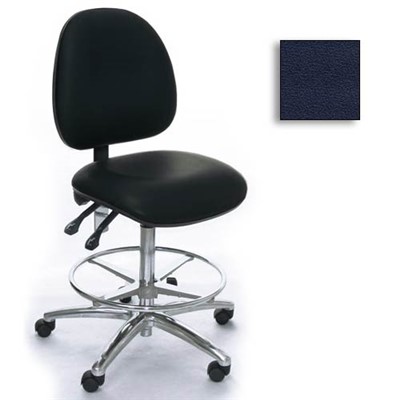 Industrial Seating AE20M-ST-VCR-221 - 20M Series Bench-Height Clean Room Chair - Vinyl - Navy