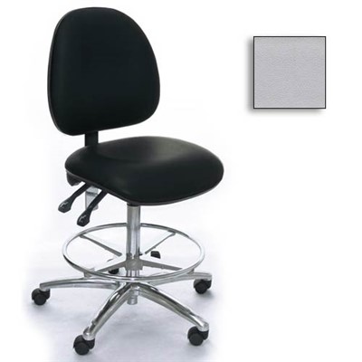 Industrial Seating AE20M-ST-VCR-231 - 20M Series Bench-Height Clean Room Chair - Vinyl - Light Gray