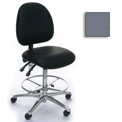 Industrial Seating AE20M-ST-VCR-232 - 20M Series Bench-Height Clean Room Chair - Vinyl - Medium Gray