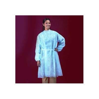 Keystone Safety ISO-NW-BLUE - Polypropylene Isolation Gown - Rear Entry w/Extra Long Ties - Cleanroom Class 7 - OSFA - Blue - 50/Case